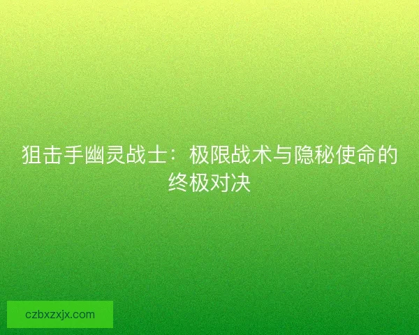 狙击手幽灵战士：极限战术与隐秘使命的终极对决